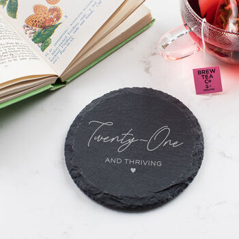 Personalised Slate Coaster 50th Birthday Gift For Mum Her, 5 of 9