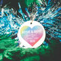 'Our First Christmas' Rainbow Tie Dye Heart Decoration, thumbnail 1 of 2