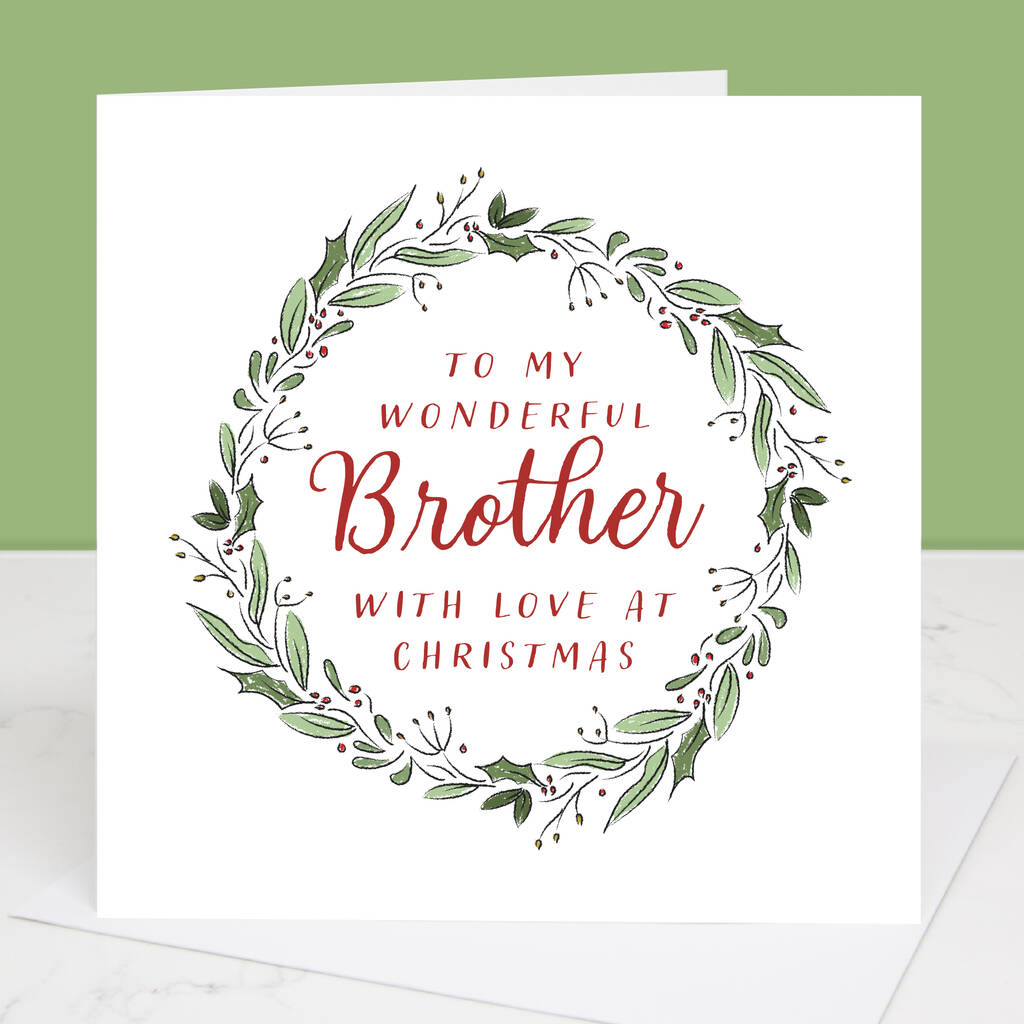 Brother Wreath Christmas Card