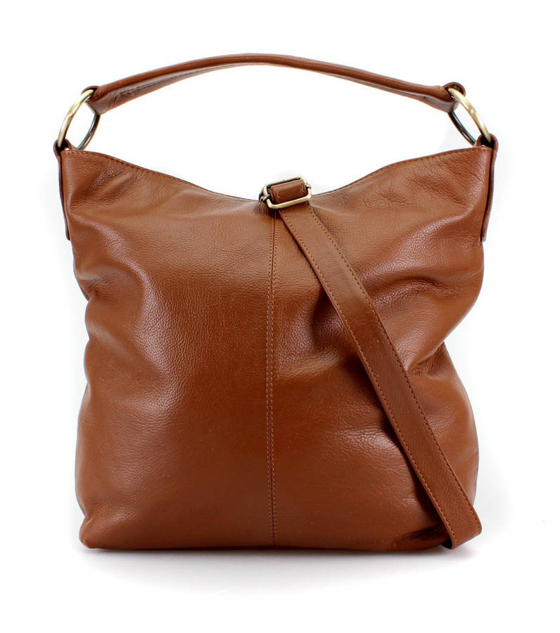 Cognac Slouchy Hobo Tote By The Leather Store | notonthehighstreet.com