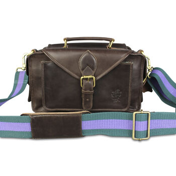 'Emerson' Traditional Leather Camera Bag In Chestnut, 2 of 8