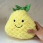 Plush Pineapple Soft Toy – Smiley Fruit Cuddly – Cute Gift For Kids, thumbnail 6 of 7