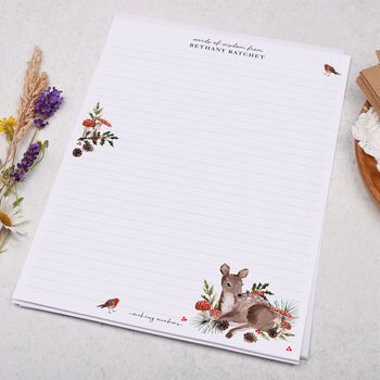 A4 Personalised Letter Writing Paper Woodland Deer, 3 of 5