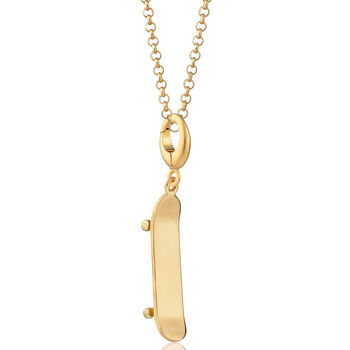 18ct Gold Skateboard Charm Necklace, 2 of 7