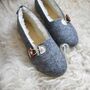 Felt Slippers With Cream Details, thumbnail 5 of 8