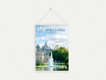 St James's Park London Travel Poster Art Print, 6 of 8