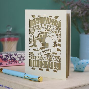 The World Is Yours To Explore Paper Cut Card, 3 of 6