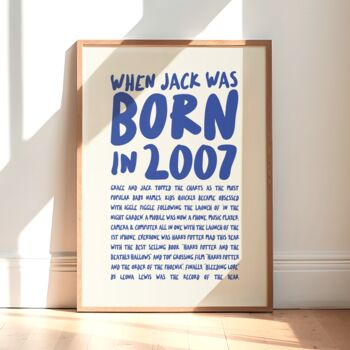 Born In 2007 18th Birthday Print, 5 of 6