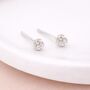 Sterling Silver Micro Love Knot Stud Earrings – 3mm, thumbnail 1 of 7