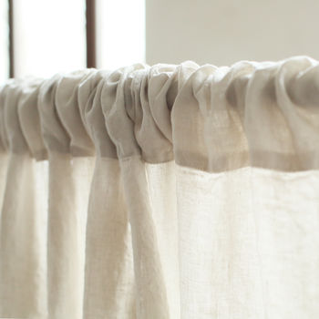 Stone Washed Rod Pocket Linen Curtain Panel, 4 of 11