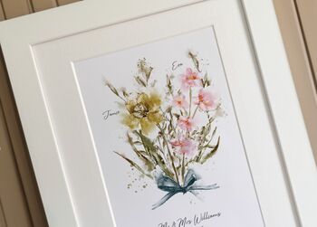 Watercolour Couple Birth Month Flower Print, 3 of 5