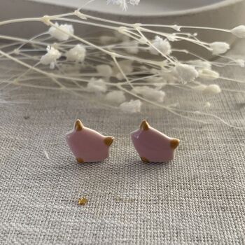 Cute Pink Fox Stud Earrings, 2 of 6