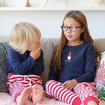 Personalised Embroidered Christmas Gnome Pyjamas, 7 of 10