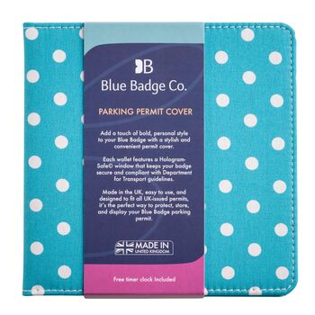 Blue Badge Permit Wallet In Spotty Aquamarine, 6 of 7