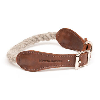 Natural British Wool Rope And Leather Dog Collar, 6 of 7