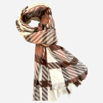 Brown Tartan Cosy Winter Scarf, 6 of 6