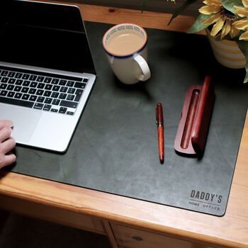 Bonded Leather Personalised Home Office Desk Mat Christmas Gift For Him Or Her, 2 of 12