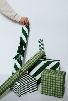 Christmas Green Gingham Luxury Wrapping Paper, 5 of 6