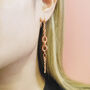 Long Chain Gold Plated Sterling Silver Drop Earrings, thumbnail 3 of 4