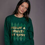 Spritzy Bit Tipsy Slogan Christmas Sweatshirt, thumbnail 2 of 8