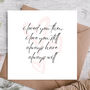 Partners / Wife Cute Anniversary Card, thumbnail 1 of 3