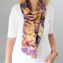 Large 'Flowers' Pure Silk Scarf, thumbnail 2 of 4