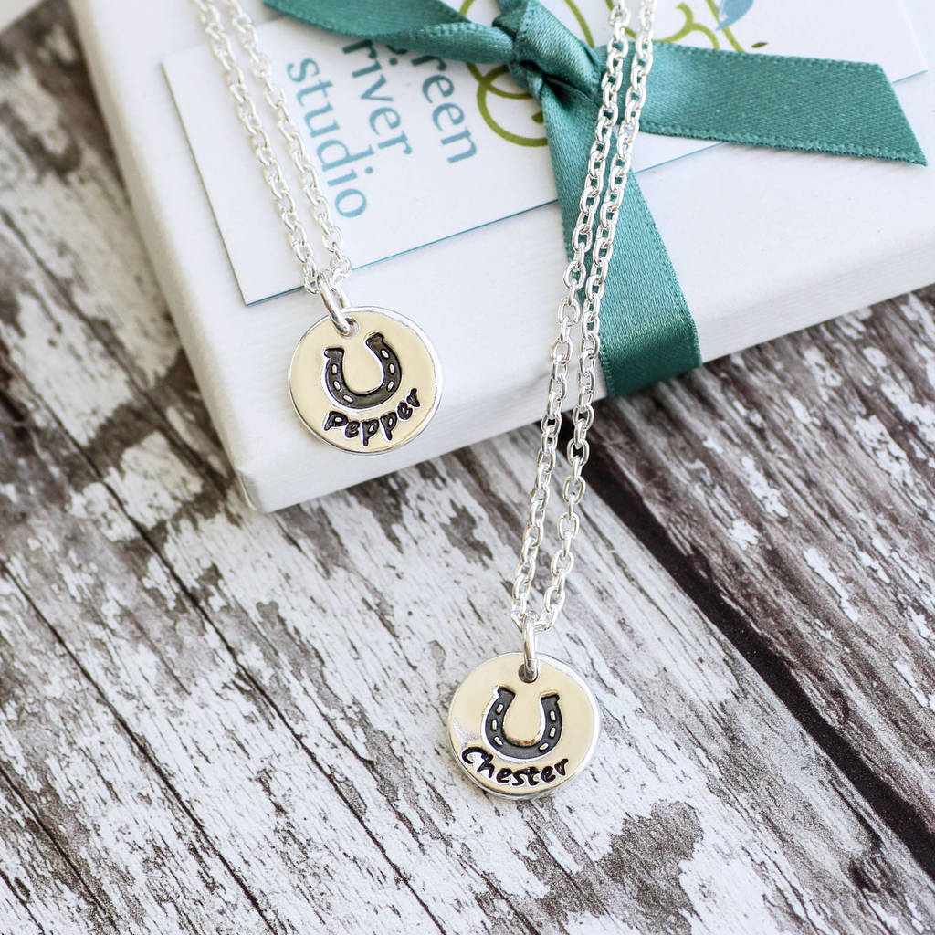 Personalised Horseshoe Necklace By Green River Studio