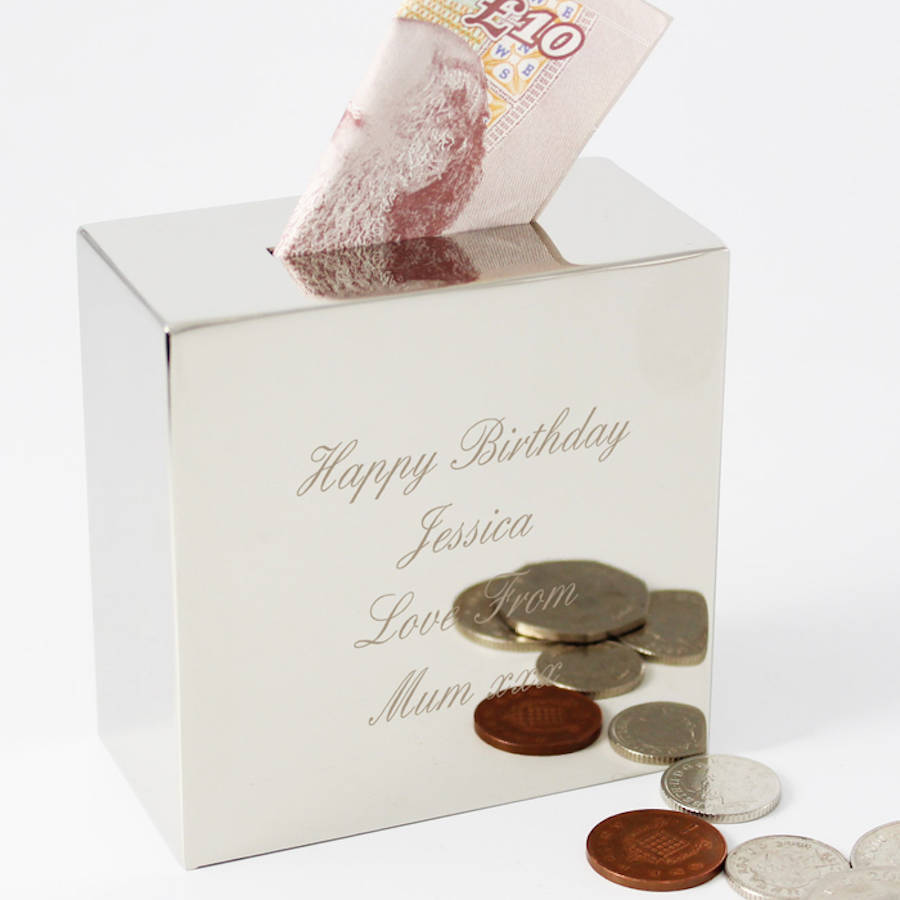 Personalised Engraved Money Box By The Letteroom