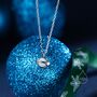 Sterling Silver Tiny Planet Pendant Necklace With Opal Or Moonstone, thumbnail 2 of 12