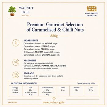 Luxury Caramelised And Spicy Nut Gift Box – 550g, 5 of 8