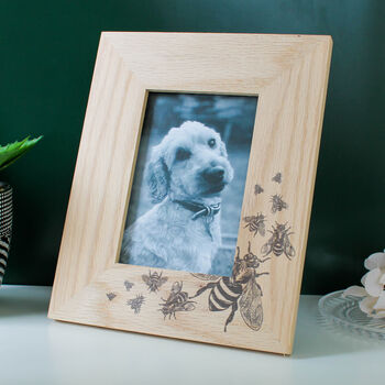 Oak Photo Frame With Bee Design, 2 of 5