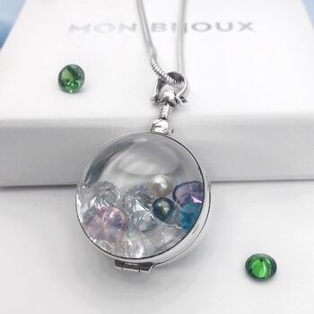 Personalised Round Fillable Locket For Gemstones, 2 of 12