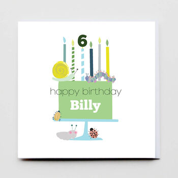 Bug Birthday Cake Greeting Card, 6 of 6