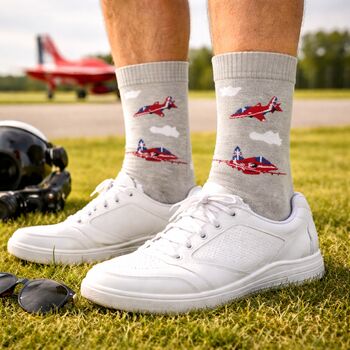 Planes Themed Mens Socks With Personalised Label Sleeve, 5 of 5