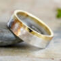 18ct Yellow Gold And Sterling Silver Wedding Band, thumbnail 3 of 4