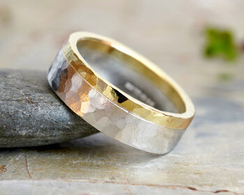 18ct Yellow Gold And Sterling Silver Wedding Band, 3 of 4