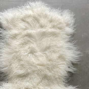 Curly Tibetan Sheepskin Rug Ivory, 2 of 2