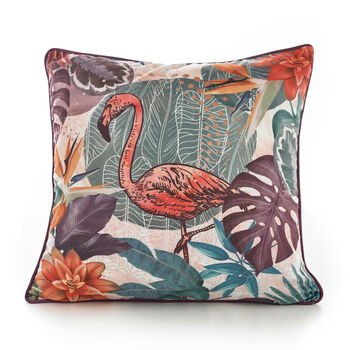 Flamingo Soft Velvet 50cm X 50cm Cushion Including Pad 42006205, 2 of 3