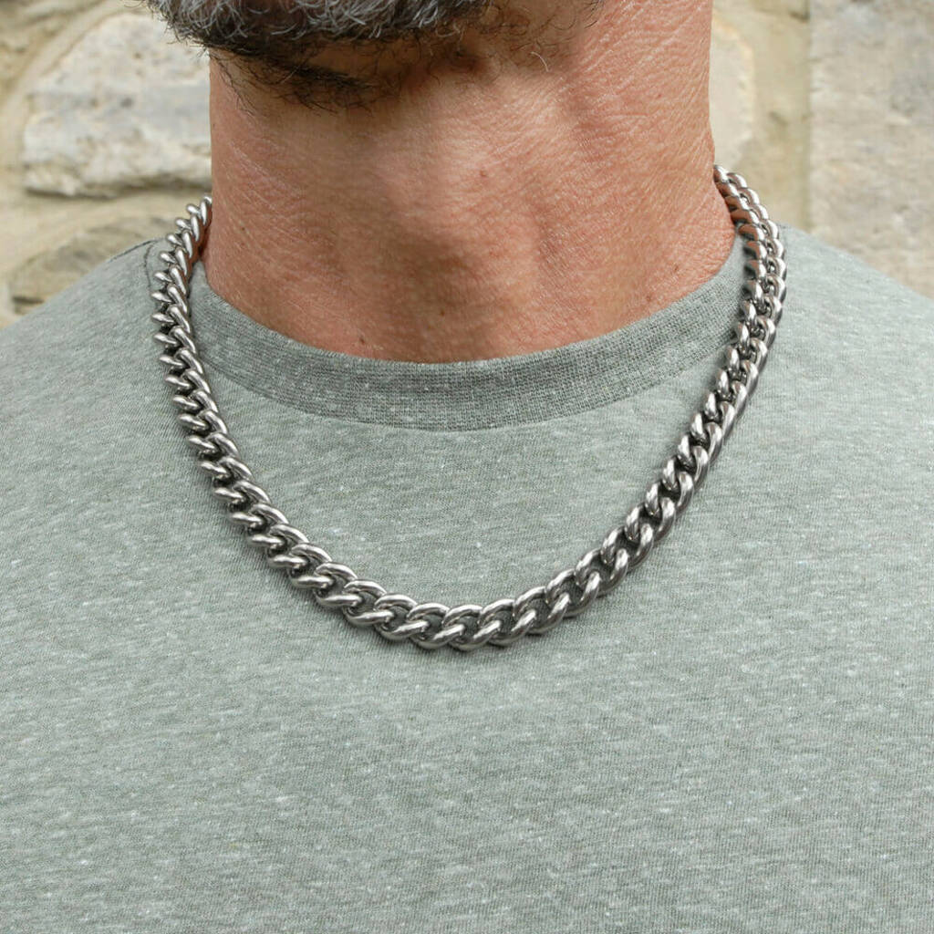 Original Men S Fathers Day Chunky Titanium Necklace 