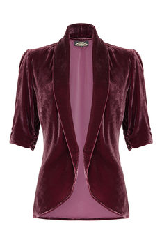 Jacket In Rosewood Silk Velvet, 2 of 3