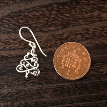 Sterling Silver Christmas Tree Earrings, 7 of 8