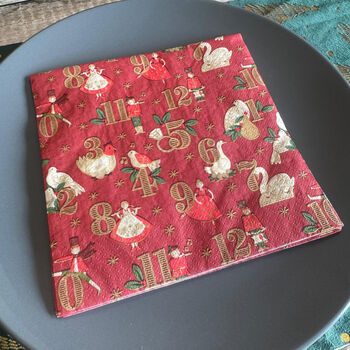 12 Days Of Celebration Christmas Napkins Set Of 20, 5 of 5