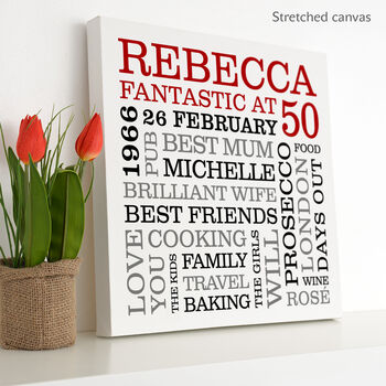 Personalised 40th Birthday Typographic Art, 5 of 6
