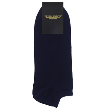 Pin Stripe Navy And Classic Navy Men's Trainer Socks, 6 of 9