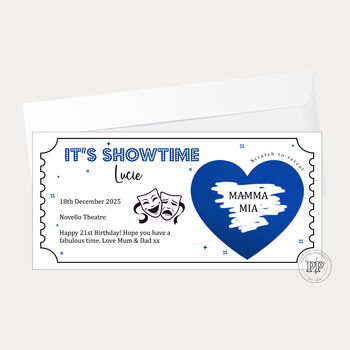 Personalised Theatre Show Ticket, Scratch To Reveal Theatre Ticket, 8 of 10