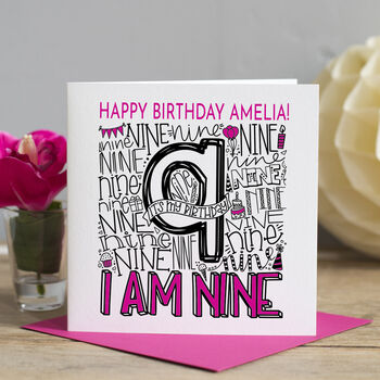 Personalised 9th Birthday Card, 4 of 5