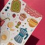 Illustrated Breakfast Items Sticker Sheet, Journalling, thumbnail 2 of 4