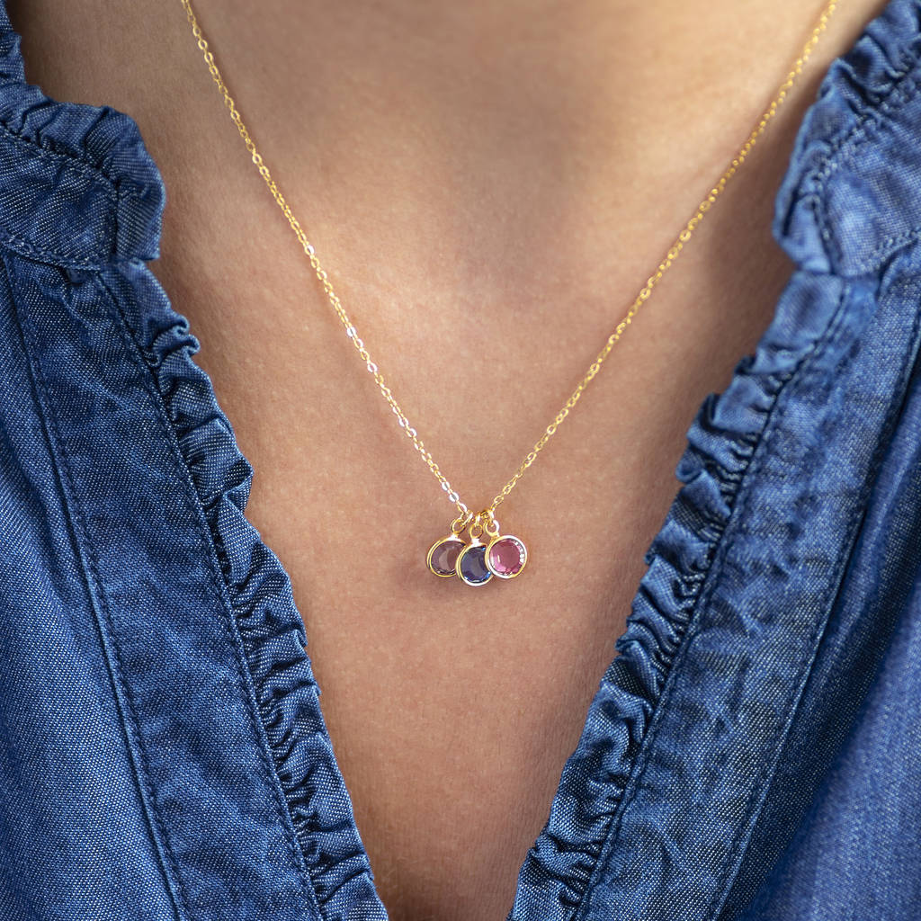 Gold Plated Family Birthstone Charm Necklace By Joy by Corrine Smith ...