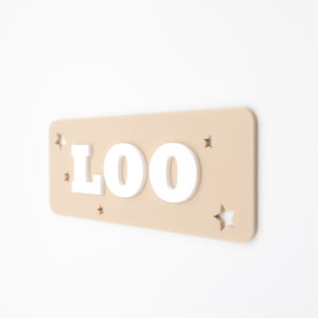 Loo Bathroom Door Sign – Beige And White Acrylic, 2 of 6