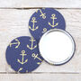 Nautical Anchor Fabric Handbag Mirror, thumbnail 1 of 5